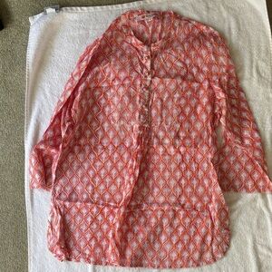 Ro’s Garden Pink, Orange, and White Tunic Top